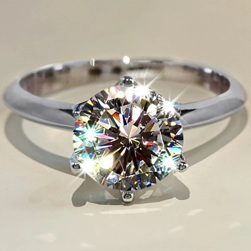 Moissanite Diamond Ring for Women Engagement Promise